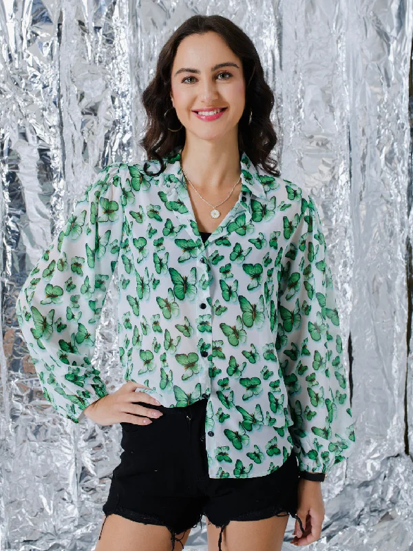 TANDUL  Women Regular Fit Printed Casual Shirt Classic Solid Short Shirt