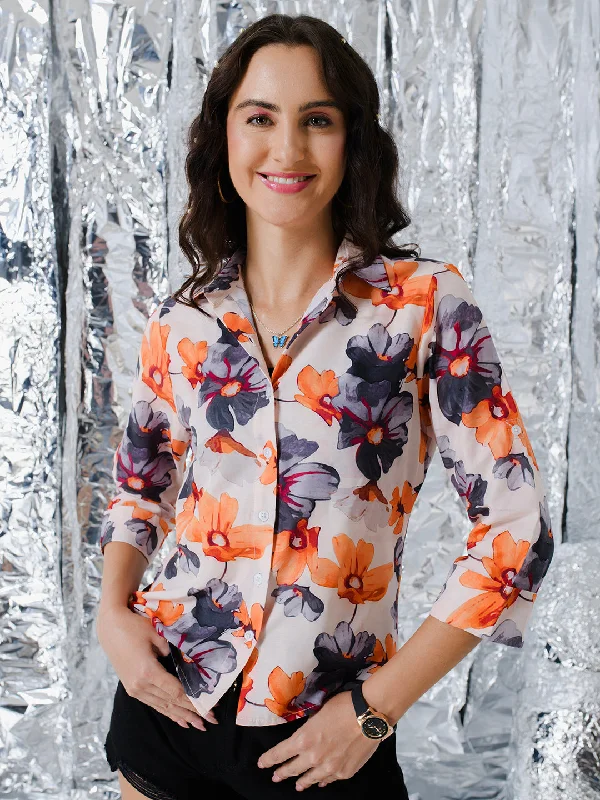 TANDUL  Women Regular Fit Printed Casual Shirt Classic Casual Short Sleeve