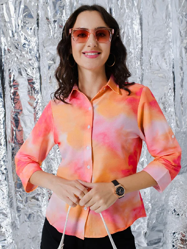 TANDUL  Women Regular Fit Printed Casual Shirt Casual Oversized Short Shirt