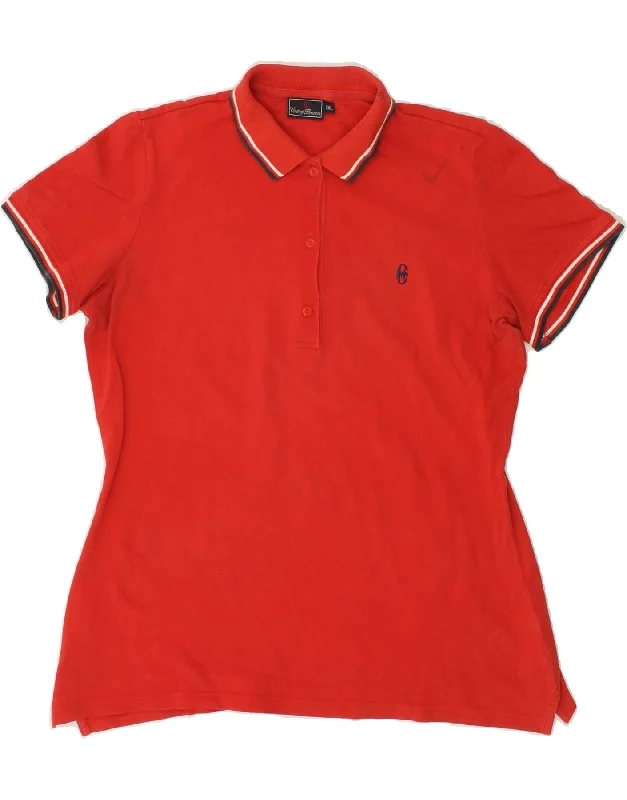 CONTE OF FLORENCE Womens Polo shirt UK 20 2XL Red Cotton Trendy Tie-Front Short Shirt CONTE OF FLORENCE Womens Polo shirt UK 20 2XL Red Cotton Trendy Tie-Front Short Shirt
