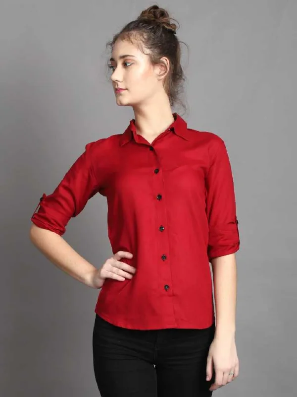 TANDUL  Women Regular Fit Checkered Formal Shirt Classic Solid Short Shirt