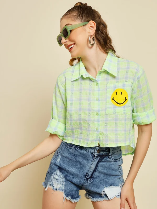 TANDUL Women Regular Fit Printed Built-up Collar Casual Shirt Classic V-Neck Short Shirt TANDUL Women Regular Fit Printed Built-up Collar Casual Shirt Classic V-Neck Short Shirt