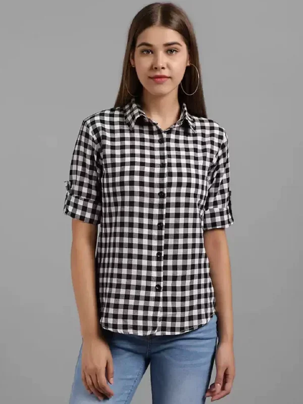 TANDUL  Women Regular Fit Printed Formal Shirt Relaxed Fit Short Blouse