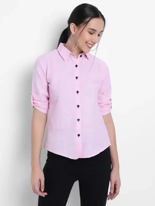 TANDUL  Women Regular Fit Self Design Casual Shirt Classic Basic Short Shirt