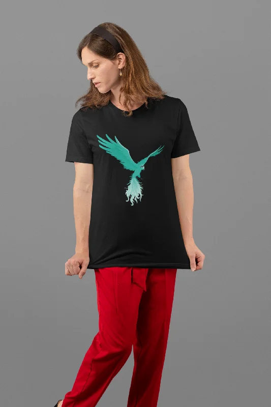 Gphoenix Printed Tshirt by UQ(Black) Casual Short Sleeve Top