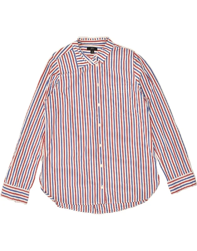 J. CREW Womens Shirt US 10 Large Multicoloured Striped Cotton Relaxed Short Sleeve Tee J. CREW Womens Shirt US 10 Large Multicoloured Striped Cotton Relaxed Short Sleeve Tee
