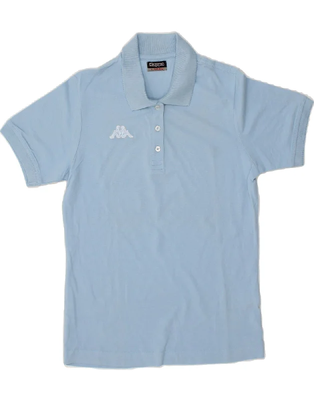 KAPPA Womens Polo Shirt UK 14 Large Blue Cotton Classic Solid Short Shirt