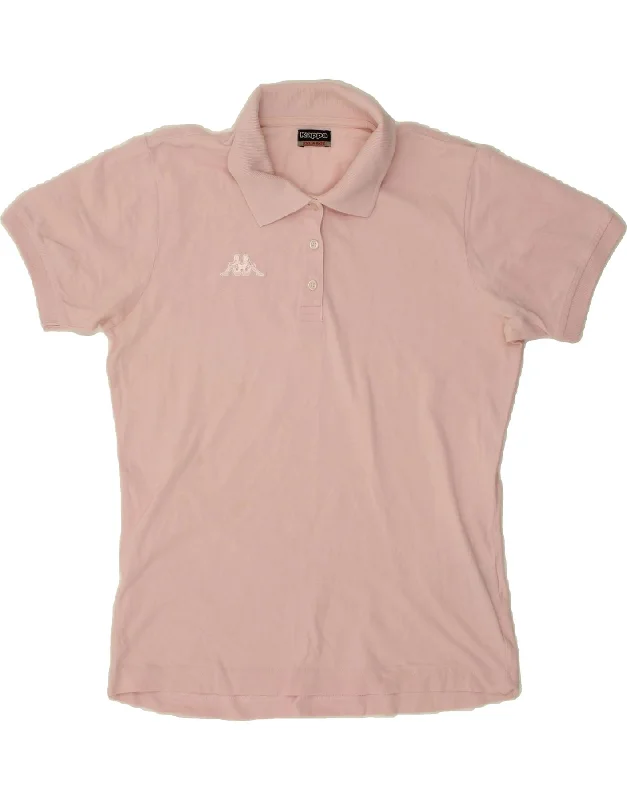 KAPPA Womens Polo Shirt UK 20 2XL Pink Cotton Chic Silk Short Sleeve Shirt