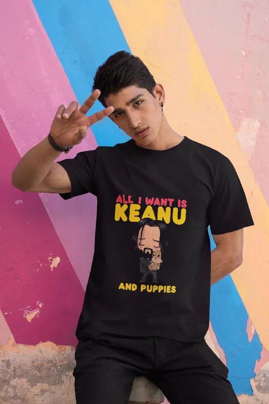Keanu Printed Tshirt by UQ(Black) Comfortable Fit Short Shirt