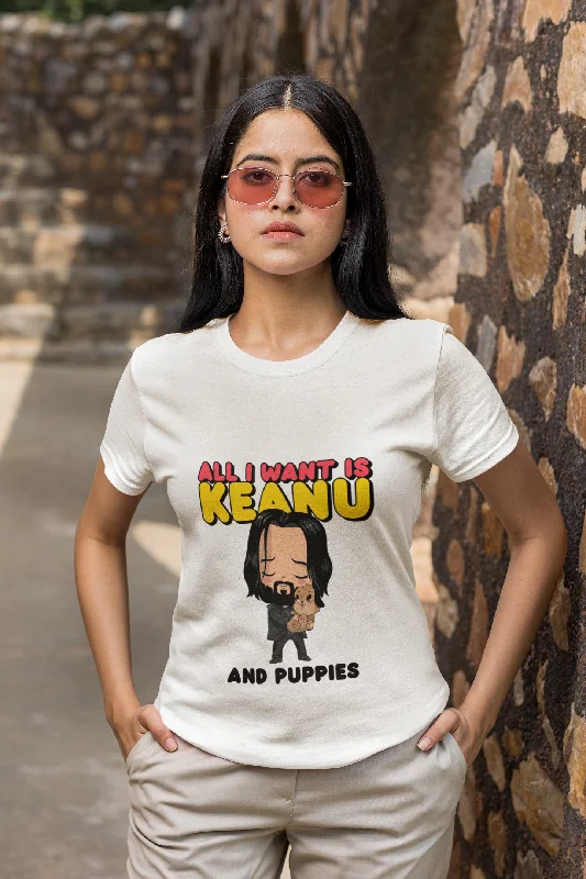Keanu Printed Tshirt by UQ(White) Comfortable Pocket Short Shirt