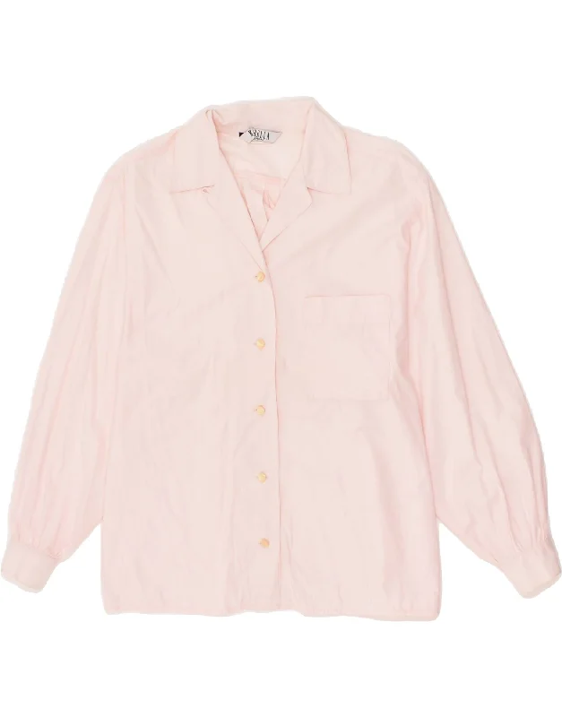 MARELLA Womens Shirt UK 16 Large Pink Cotton Fashionable Short Sleeve Shirt
