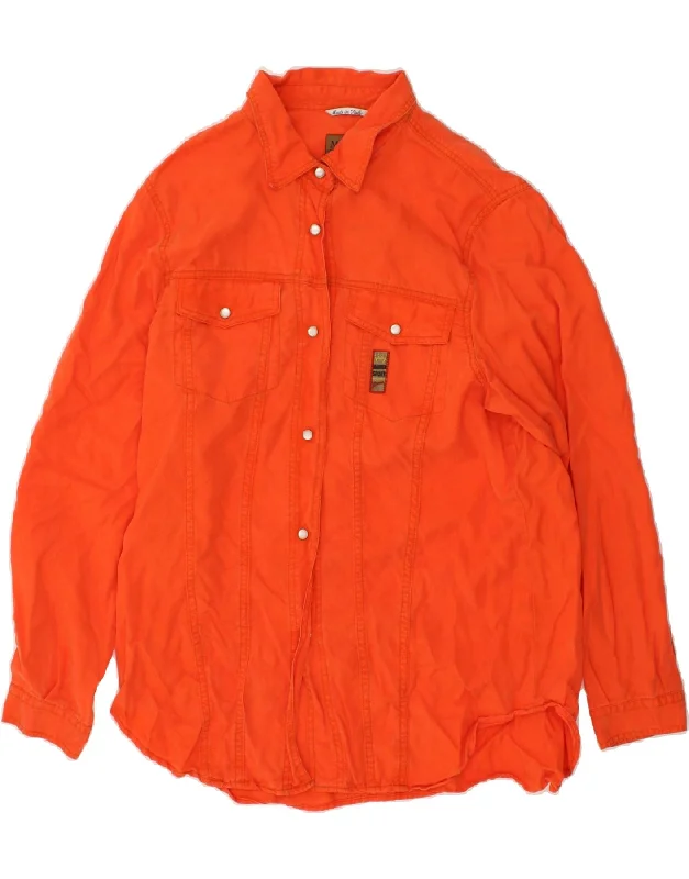 MARINA SPORT Womens Shirt Size 25 Large Orange Lyocell Trendy Sleeveless Short Shirt MARINA SPORT Womens Shirt Size 25 Large Orange Lyocell Trendy Sleeveless Short Shirt
