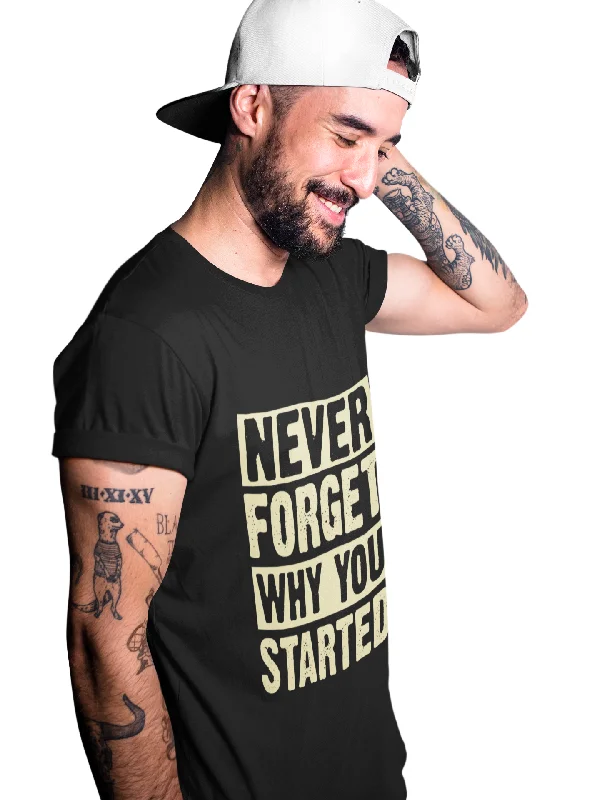 Never Forgot  Printed Tshirt by UQ(Black) Fashionable Tied Short Sleeve