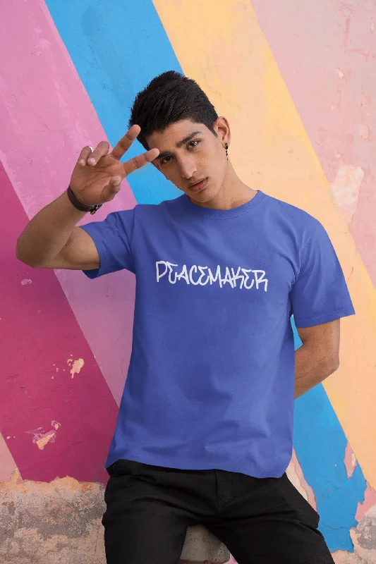 Peacemaker Printed Tshirt by UQ(Royal Blue) Casual Boxy Short Shirt