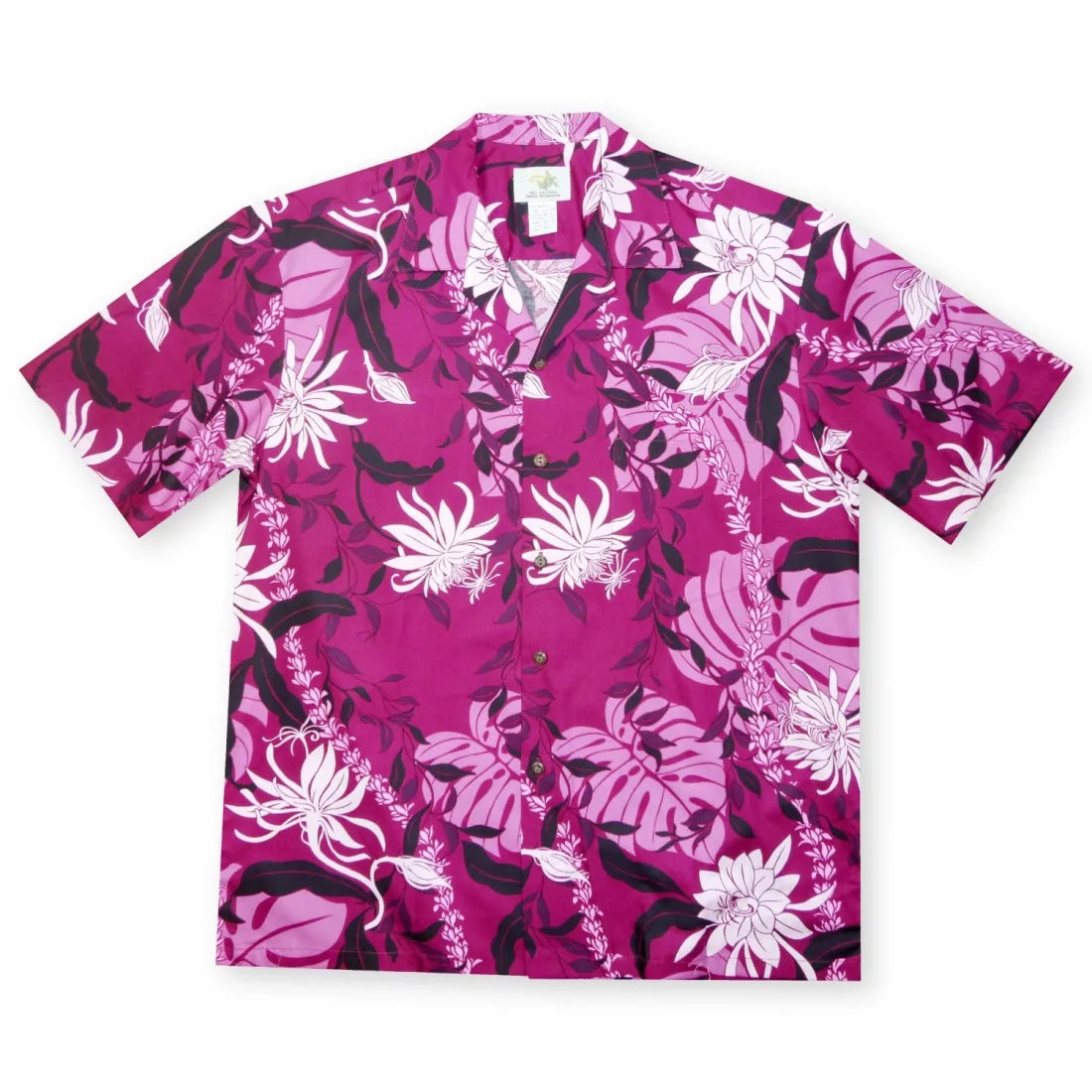 Punahou Purple Hawaiian Cotton Shirt Cozy Knit Short Sleeve Top