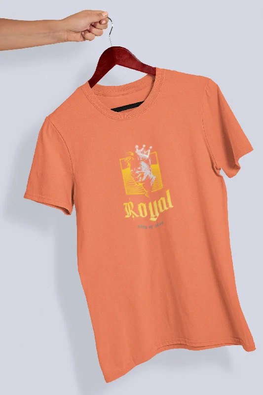 Royal Printed Tshirt by UQ(Sunset) Comfortable Ribbed Short Sleeve