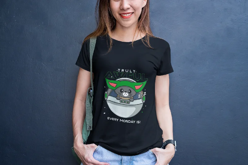 Truly awful Printed Tshirt (Black) Stylish Striped Short Sleeve