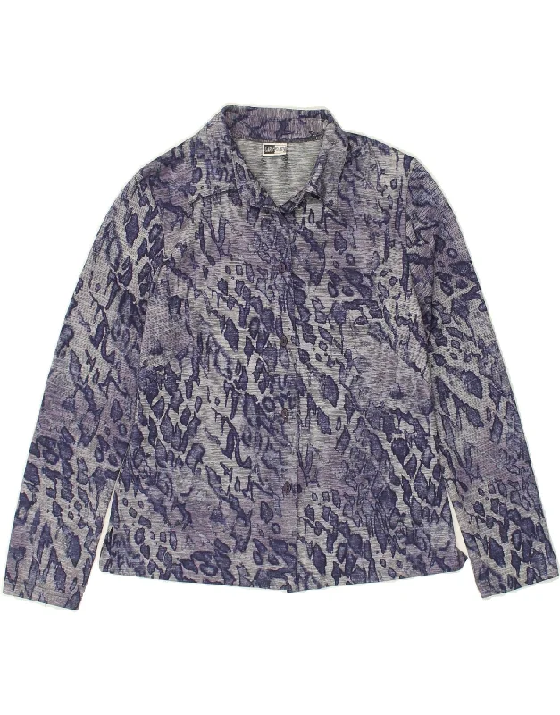 VINTAGE Womens Shirt EU 36 Small Purple Animal Print Polyester Comfortable Short Sleeve Blouse VINTAGE Womens Shirt EU 36 Small Purple Animal Print Polyester Comfortable Short Sleeve Blouse