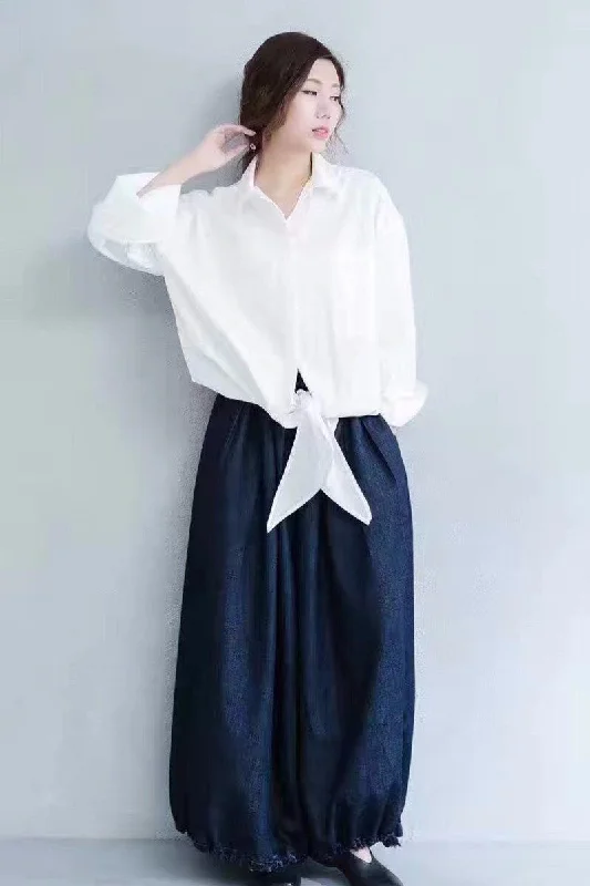 Casual Loose White Cotton Shirt Women Tops Casual Boxy Short Shirt