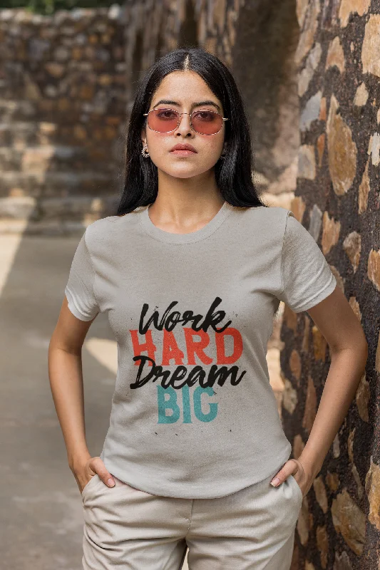Work Hard Printed Tshirt by UQ(Light Grey) Trendy Floral Print Tee