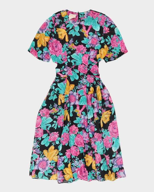 00s Semis Sheer Floral Midi Dress - M Fashionable Sheer Sleeve Midi Dress
