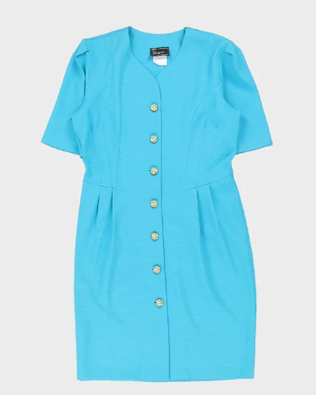 1990s Blue Midi Dress - M Cozy Tie-Dye Midi Dress
