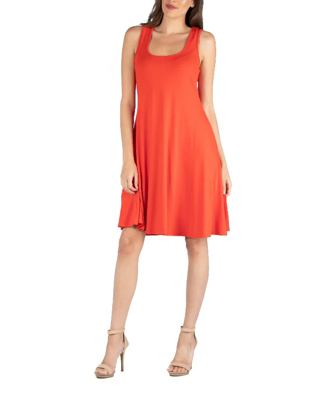 24seven Comfort Apparel A Line Fit Flare Mini Dress Classic Shift Mini Dress