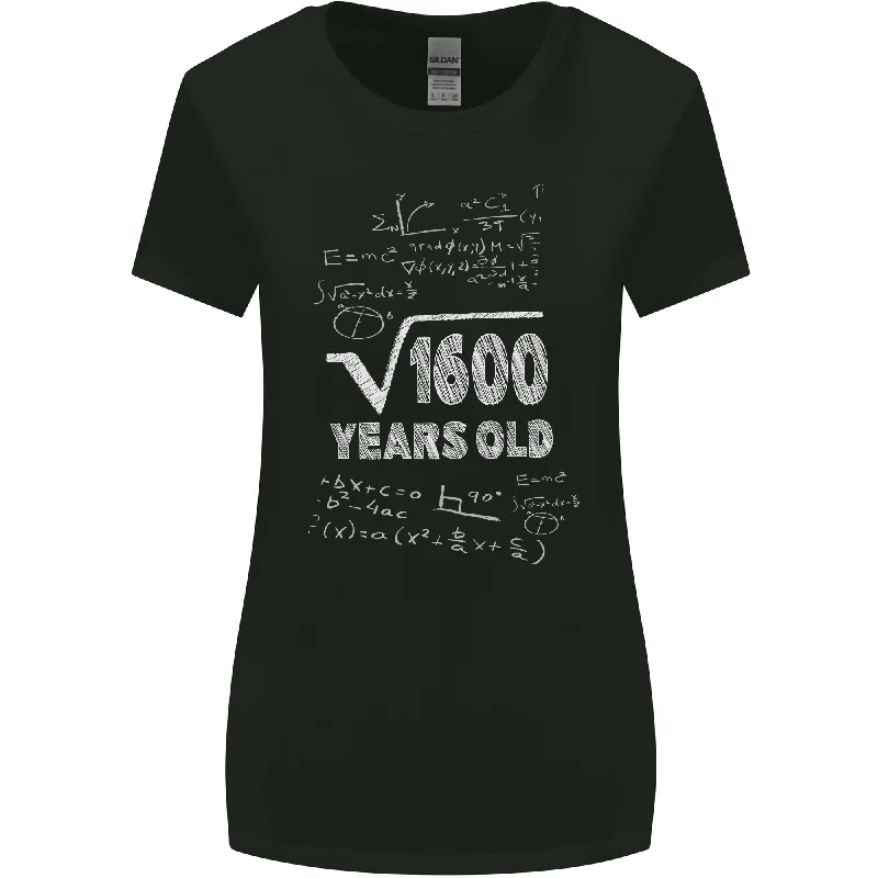 40th Birthday 40 Year Old Geek Funny Maths Womens Wider Cut T-Shirt Zippered Front Buttoned Front Snap Front 40th Birthday 40 Year Old Geek Funny Maths Womens Wider Cut T-Shirt Zippered Front Buttoned Front Snap Front