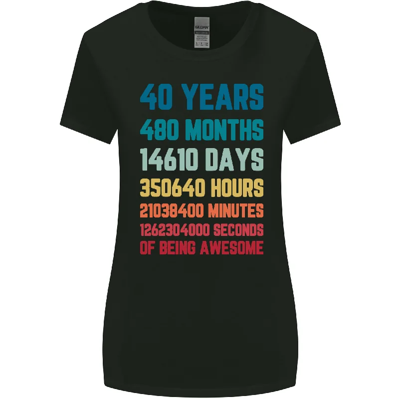 40th Birthday 40 Year Old Womens Wider Cut T-Shirt Hooded Caped Shawl Collar