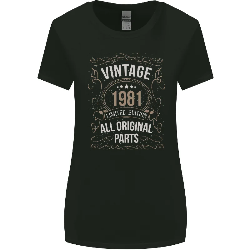 42nd Birthday Limited Edition 1981 Womens Wider Cut T-Shirt Houndstooth Herringbone Solid 42nd Birthday Limited Edition 1981 Womens Wider Cut T-Shirt Houndstooth Herringbone Solid