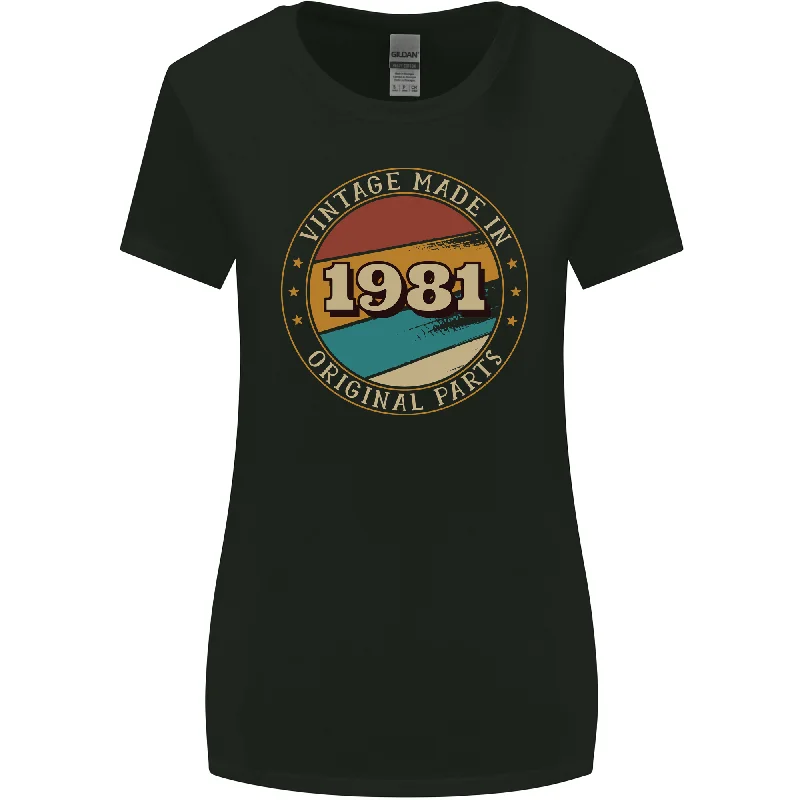 42nd Birthday Vintage Made In 1981 Womens Wider Cut T-Shirt Rayon Fabric Velvet Fabric Corduroy Fabric 42nd Birthday Vintage Made In 1981 Womens Wider Cut T-Shirt Rayon Fabric Velvet Fabric Corduroy Fabric
