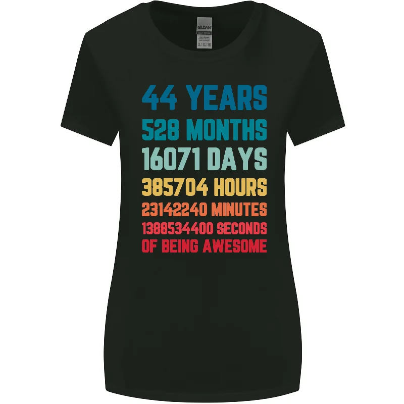 44th Birthday 44 Year Old Womens Wider Cut T-Shirt Solid Print Embellished