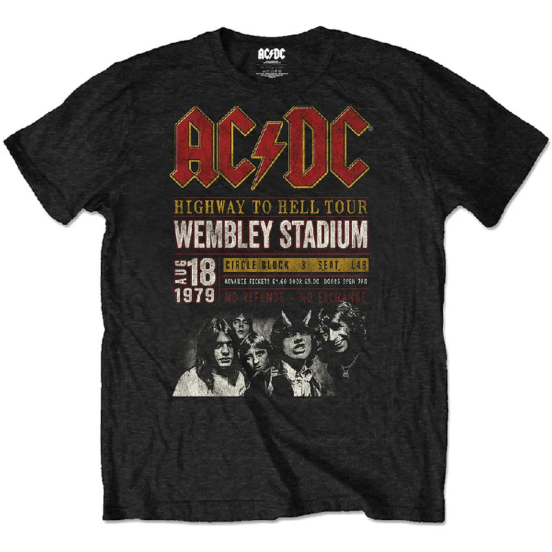 AC/DC Unisex Eco-T-Shirt: Wembey '79 Lace Blend Ribbed Blend Corduroy Blend