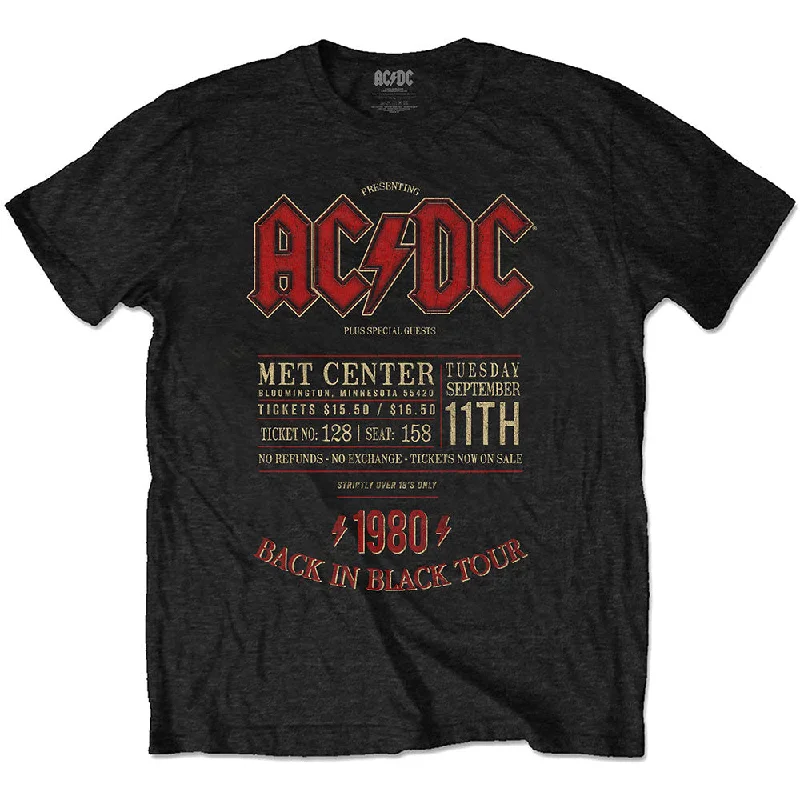 AC/DC | Official Band T-Shirt | Minnesota '80 Zippered Front Buttoned Front Snap Front AC/DC | Official Band T-Shirt | Minnesota '80 Zippered Front Buttoned Front Snap Front