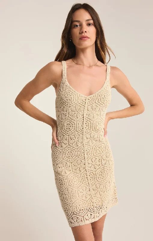 Z-Supply ALLURE CROCHET MINI DRESS - Natural Classic Black Mini Dress
