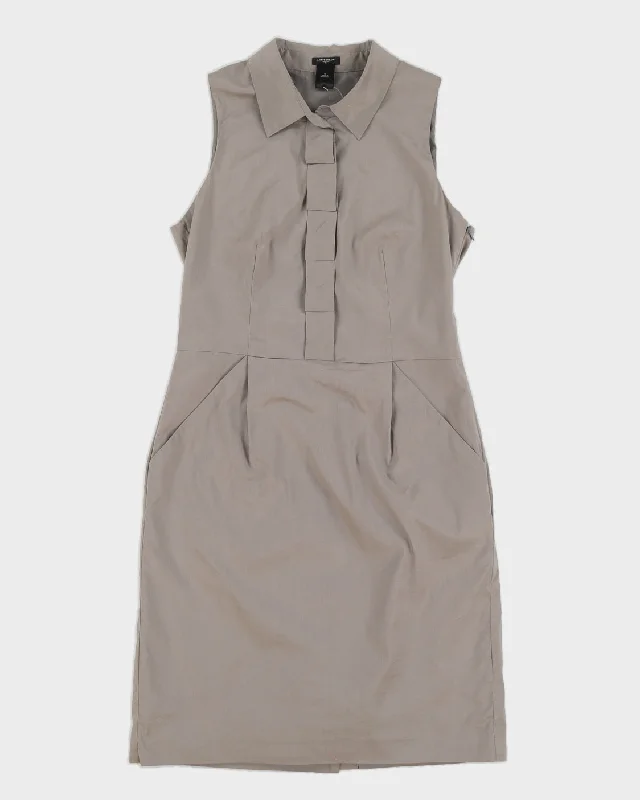 Ann Taylor Grey Midi Dress - M Stylish Long Sleeve Floral Midi Dress