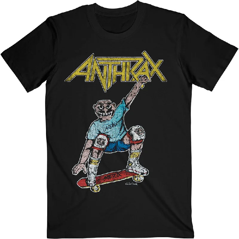 Anthrax | Official Band T-Shirt | Spreading Skater Notman Vintage (Back Print) Plaid T-Shirt Polka Dot Checkered Anthrax | Official Band T-Shirt | Spreading Skater Notman Vintage (Back Print) Plaid T-Shirt Polka Dot Checkered