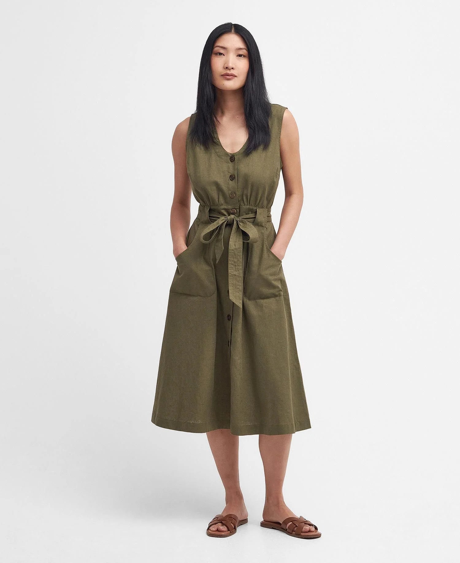 Rutherglen Midi Dress Elegant Pleated Detail Midi Dress