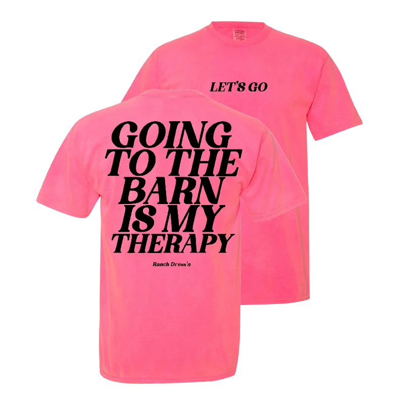 BARN THERAPY - NEON PINK TEE Mesh Fabric Canvas Fabric Denim Fabric