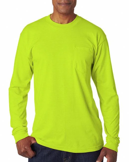 Bayside Adult Long-Sleeve T-Shirt with Pocket BA1730 Polka Dot Checkered Tartan