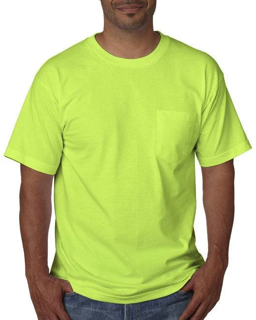 Bayside Adult Short-Sleeve T-Shirt with Pocket BA5070 Seamless Knitted Crochet