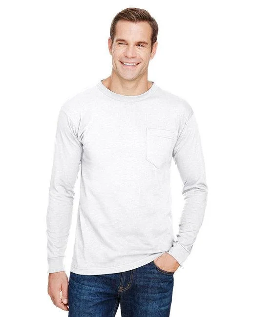 Bayside Unisex Union-Made Long-Sleeve Pocket Crew T-Shirt BA3055 Ribbed Striped Patterned Bayside Unisex Union-Made Long-Sleeve Pocket Crew T-Shirt BA3055 Ribbed Striped Patterned