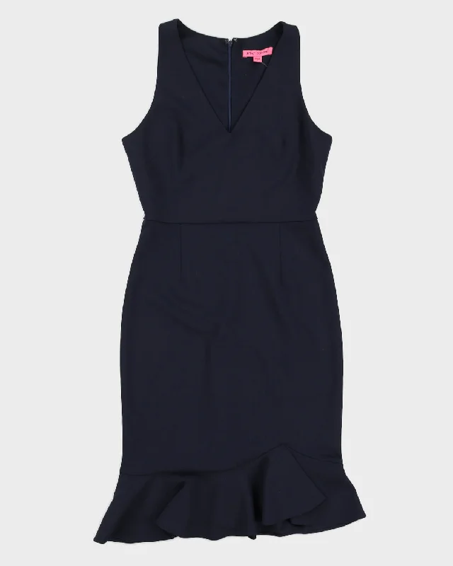 Betsey Johnson Navy Midi Dress - S Fashionable Polka Dot Midi Dress