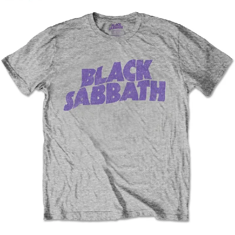 Black Sabbath Kids T-Shirt: Wavy Logo Mesh Canvas Denim