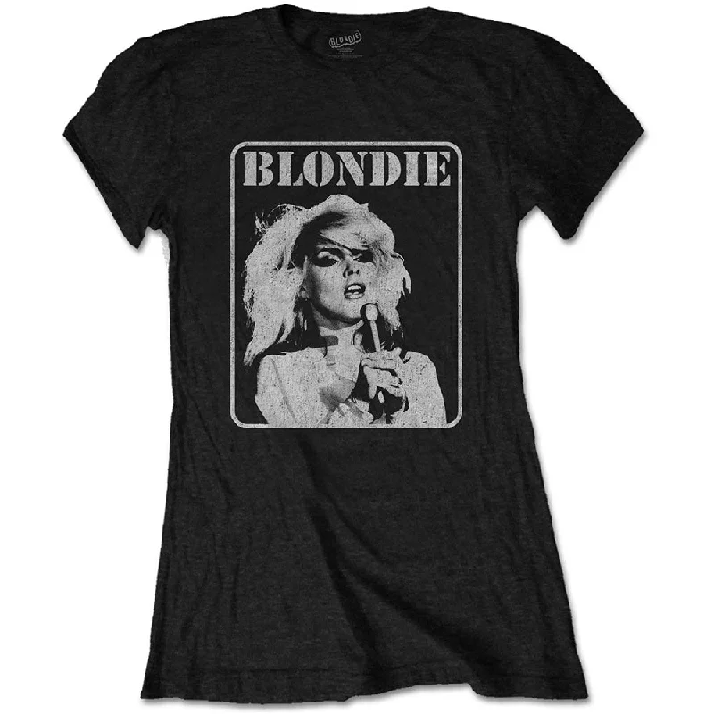 Blondie Ladies T-Shirt: Presente Poster Zippered Front Buttoned Front Snap Front