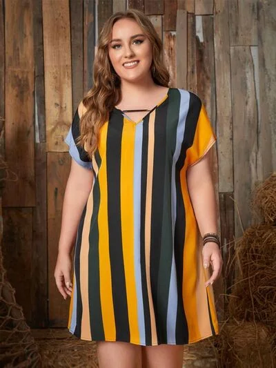 Blue Zone Planet | Plus Size Striped Short Sleeve Mini Dress Trendy Floral Mini Dress Blue Zone Planet | Plus Size Striped Short Sleeve Mini Dress Trendy Floral Mini Dress