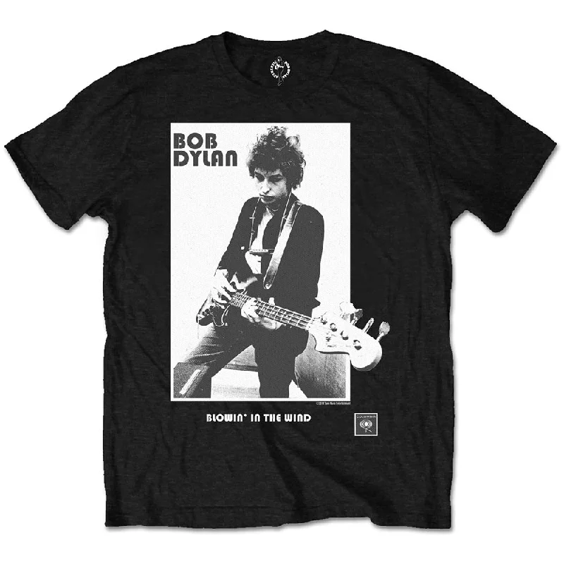 Bob Dylan | Official Band T-Shirt | Blowing in the Wind Asymmetrical Pockets Print