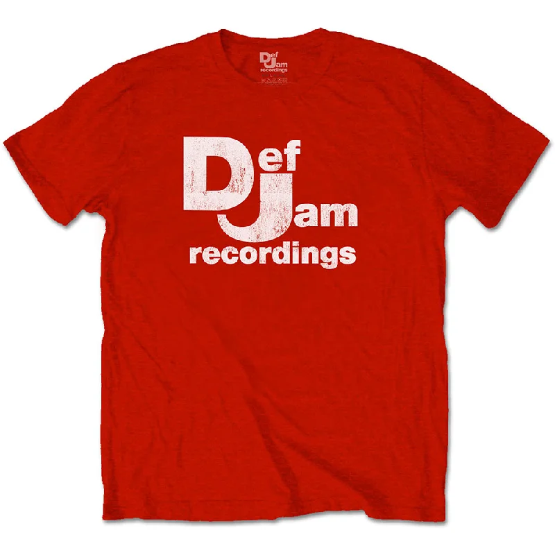 Def Jam Recordings | Official Band T-Shirt | Classic Logo Mesh Canvas Denim