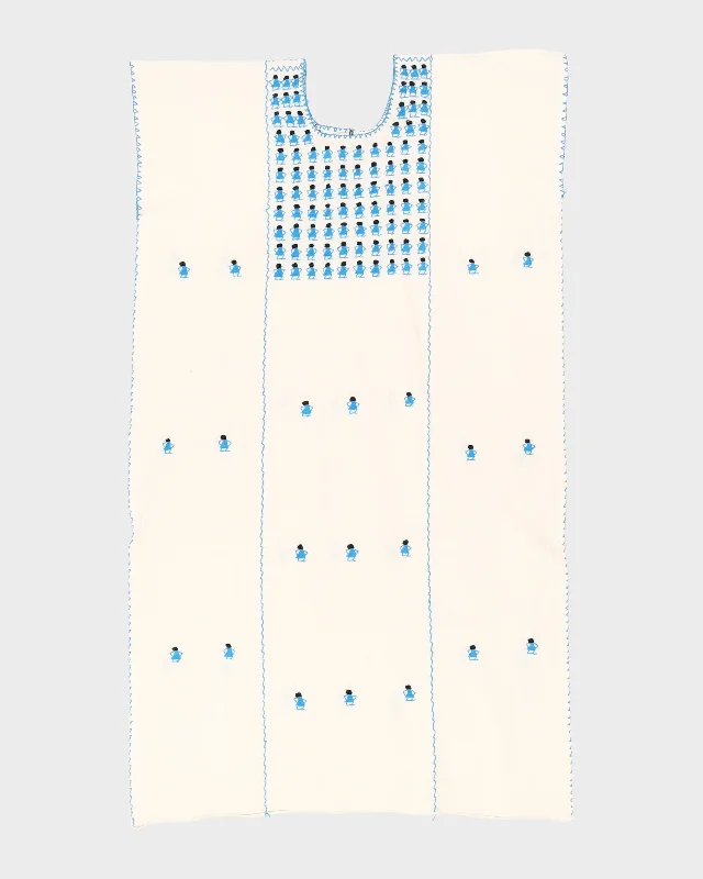 Cream Embroidered Midi Dress - L / XL Fashionable Pleated Midi Dress