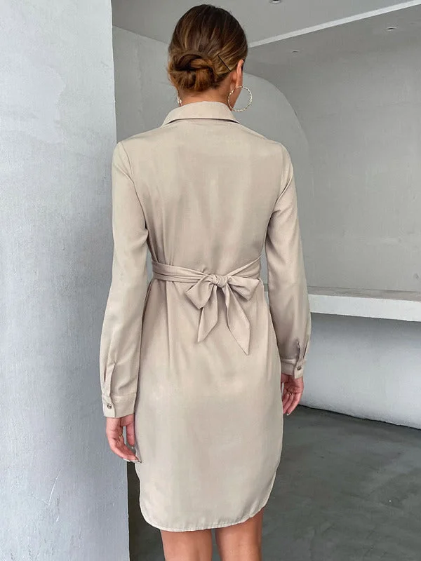 Blue Zone Planet | Tara's Long-sleeved Lapel Shirt Midi Dress Fashionable Pleated Midi Dress Blue Zone Planet | Tara's Long-sleeved Lapel Shirt Midi Dress Fashionable Pleated Midi Dress